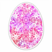 Wasserfarben Ostereier-Kreuz Aufkleber (Vorderseite)