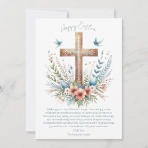 Wasserfarben-Osterkreuz Personalisiert Feiertagskarte