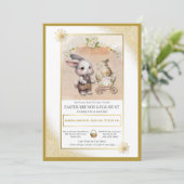 Wasserfarben Ostern Brunch & Eierjagd Flora Einladung (Stehend Vorderseite)