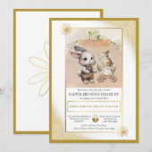 Wasserfarben Ostern Brunch & Eierjagd Flora Einladung (Vorne/Hinten)