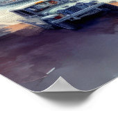 Wasserfarben Ostküste Wassersportort Poster (Ecke)