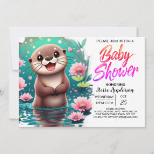 Wasserfarben Otter Custom Baby Dusche Einladung