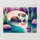 Wasserfarben-Otter, Postüberquerung Postkarte (Vorderseite)