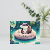 Wasserfarben-Otter, Postüberquerung Postkarte (Stehend Vorderseite)