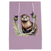 Wasserfarben-Otter und -disteln Mittlere Geschenktüte (Rückseite)