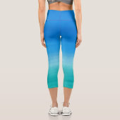 Wasserfarben Ozean Blue Green Summer Themenübung Capri Leggings (Rückseite)
