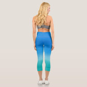 Wasserfarben Ozean Blue Green Summer Themenübung Capri Leggings (Rückseite)