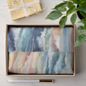 Wasserfarben Ozean Blue Waves Küstendekoupage Seidenpapier (Geschenk)