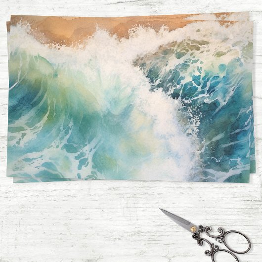 Wasserfarben Ozeane Waves Beach Decoupage Seidenpapier