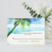 Wasserfarben-Palm-Reaktionskarten Einladung (Stehend Vorderseite)