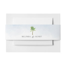 Wasserfarben Palm Tree Beach Einladung zur Hochzei Einladungsbanderole