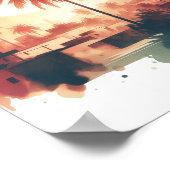 Wasserfarben-Palmenbaum-Kunstposter Poster (Ecke)