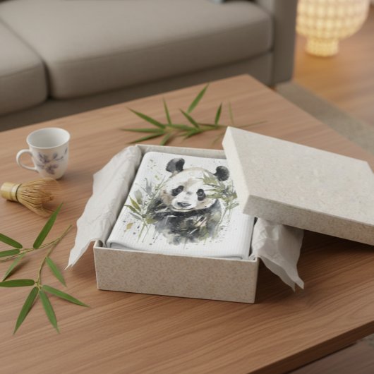Wasserfarben-Panda-Garten Geschirrtuch