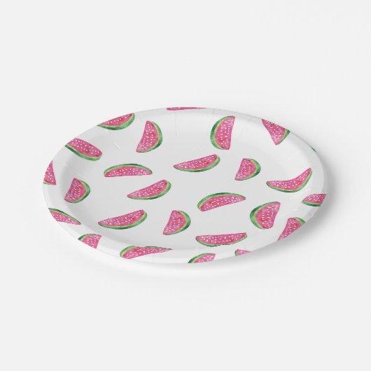 Wasserfarben-Party Pappteller (Schrägansicht)