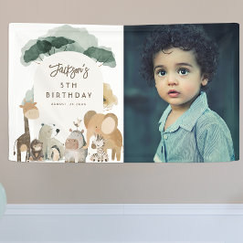 Wasserfarben Party Tiere Foto Geburtstagsparty Banner