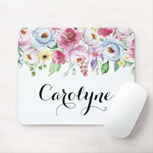 Wasserfarben Pasta Spring Blumengarten Custom Mousepad (Mit Mouse)