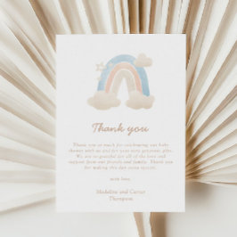 Wasserfarben Pastel Boho Rainbow Kinderdusche Dankeskarte