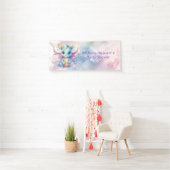 Wasserfarben Pastel Dragon Girl Babydusche Banner (Insitu)