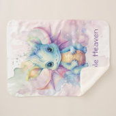Wasserfarben Pastel Dragon Girl Babyduschgeschenk Sherpadecke (Vorderseite (Horizontal))