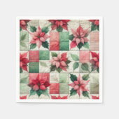 Wasserfarben-Patchwork Poinsettia Dekoupage Napkin Serviette (Vorderseite)