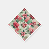 Wasserfarben-Patchwork Poinsettia Dekoupage Napkin Serviette (Ecke)