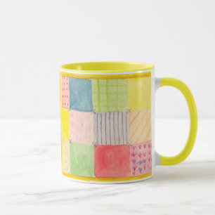 Wasserfarben-Patchwork Quilt-Tasse Tasse
