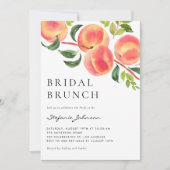 Wasserfarben Peach Fruchtsommer Bridal Brunch Einladung (Vorderseite)