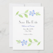 Wasserfarben-Periwinkle-Blume Save the Date (Vorderseite)
