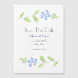 Wasserfarben-Periwinkle-Blume Save the Date Magneteinladung