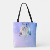 Wasserfarben-Perlen und Federn Wasserfarben-Design Tasche (Rückseite)