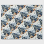 Wasserfarben Person Wandern Berg Geschenkpapier (Flach)