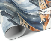 Wasserfarben Person Wandern Berg Geschenkpapier (Rolleneckpunkt)