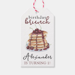 Wasserfarben-Pfannkuchen-Geburtstagsfeier Geschenkanhänger