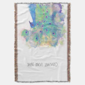 Wasserfarben Pfau Art Throw Blanken Decke (Vorderseite Vertikal)