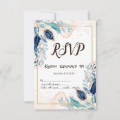 Wasserfarben-Pfauenfederhalter-UAWG Einladung (Vorderseite)