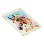 Wasserfarben Pferd und Blume flexibel Magnet (Rechte Seite)