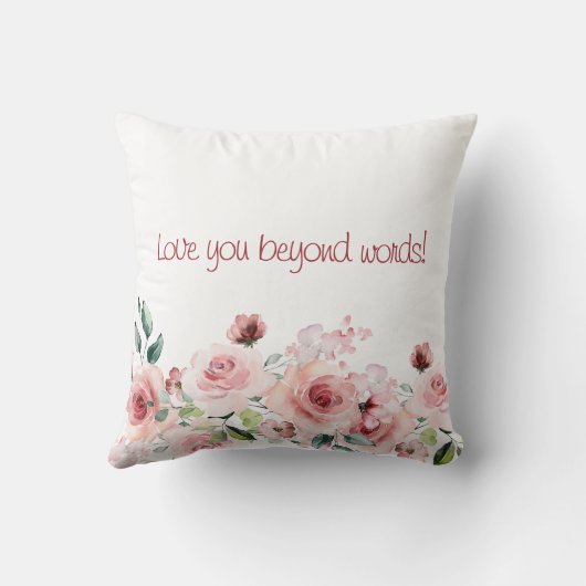 Wasserfarben-Pferd und Rose-Wurfkissen Kissen (Rückseite)