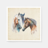 Wasserfarben Pferde Boho Tropffarbe Farbe Serviette (Vorderseite)