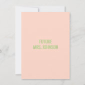 Wasserfarben-Pfirsich, Minz-Grün-Hochzeitsgrab-Bra Einladung (Rückseite)