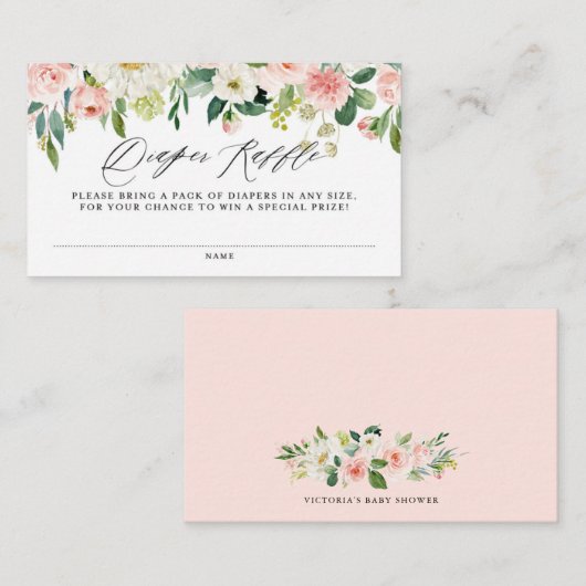 Wasserfarben Pfirsichpfirsichfarben Blumengarnelen Begleitkarte (Vorne/Hinten)