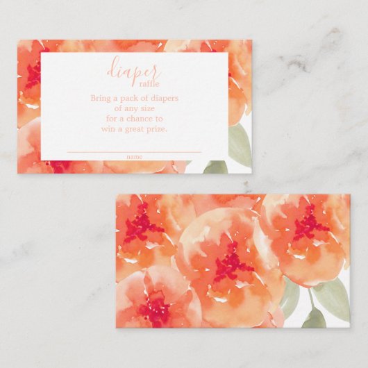 Wasserfarben Pfirsichpfirsichpfirsichpfirsichpfirs Begleitkarte (Vorne/Hinten)