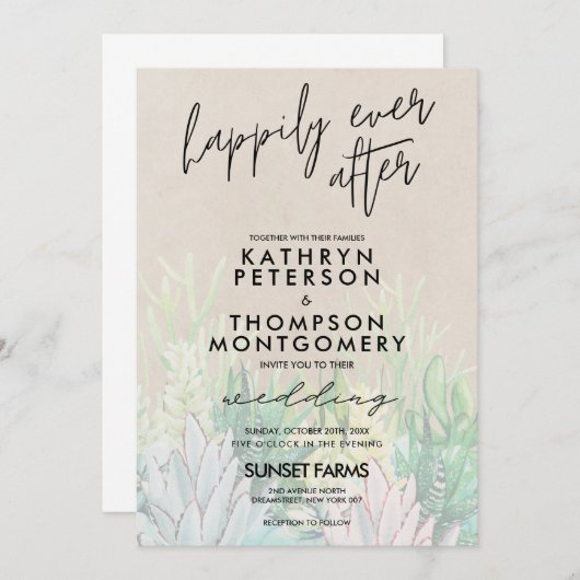 Wasserfarben-Pflanze glücklicherweise je nach Hoch Einladung (Vorne/Hinten)