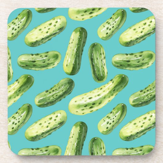 Wasserfarben-Pickeln auf Türkis Getränkeuntersetzer (Vorderseite)