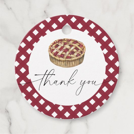 Wasserfarben Pie Baby Dusche Danke Geschenkanhänger (Vorderseite)