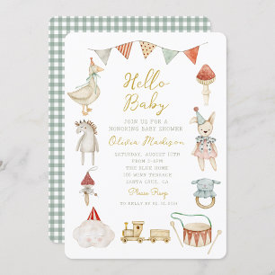 Wasserfarben Pilz und Baby Shower Whimsical Einladung