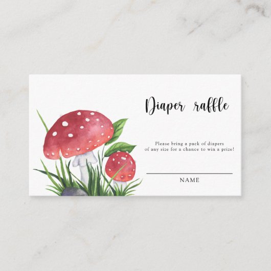 Wasserfarben-Pilze Babydusche Windelraffinerie Begleitkarte (Vorderseite)