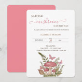 Wasserfarben Pilze Butterflies Babydusche Einladung (Vorne/Hinten)