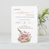 Wasserfarben Pilze Butterflies Babydusche Einladung (Stehend Vorderseite)