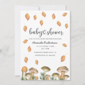 Wasserfarben-Pilze fallen Babydusche Einladung (Vorderseite)