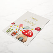 Wasserfarben-Pilze und Erdbeeren Niedliches Party Folieneinladung (Gedreht)